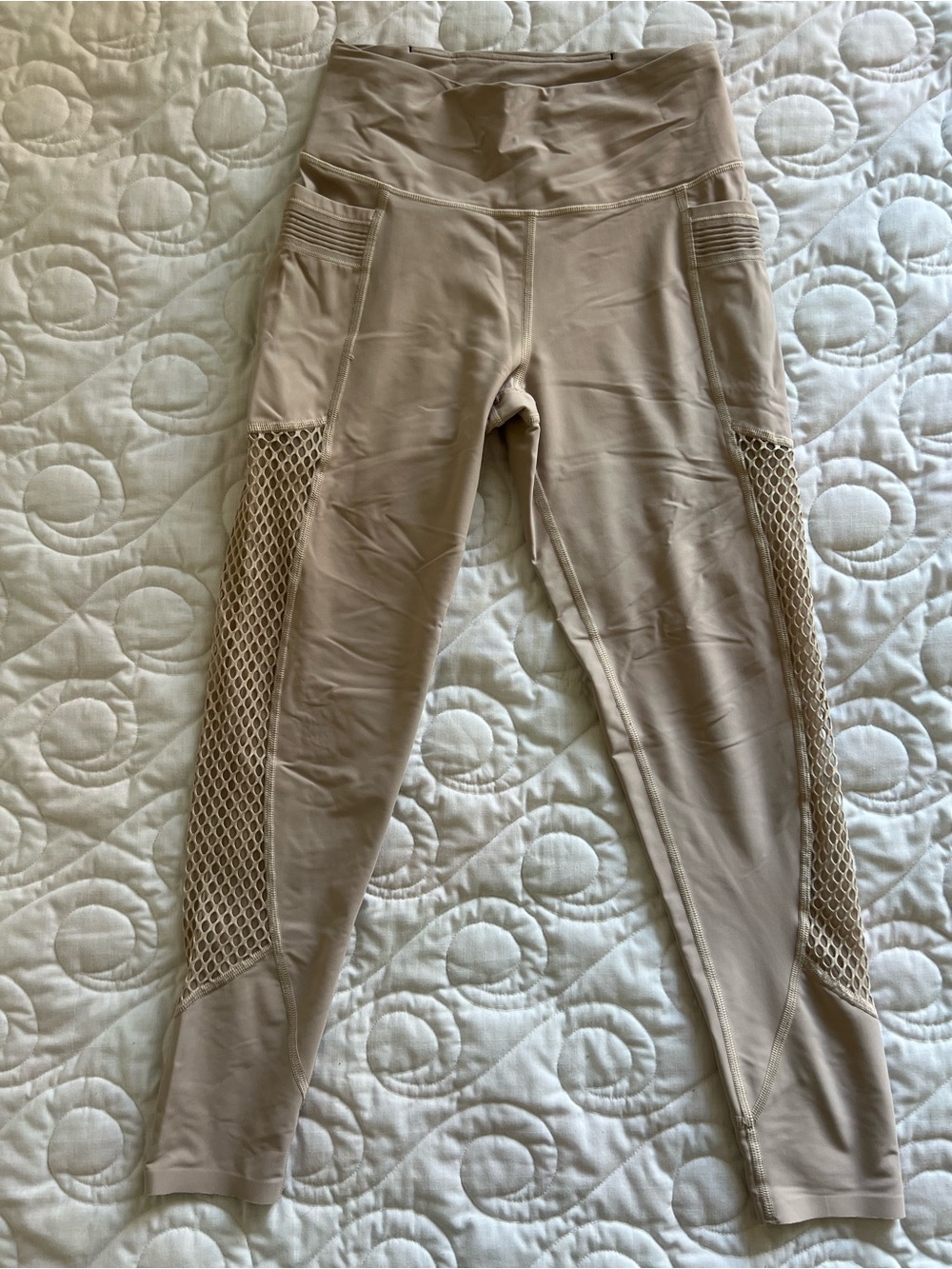 Victoria's Secret Womans Beige Mesh-Panel Leggings